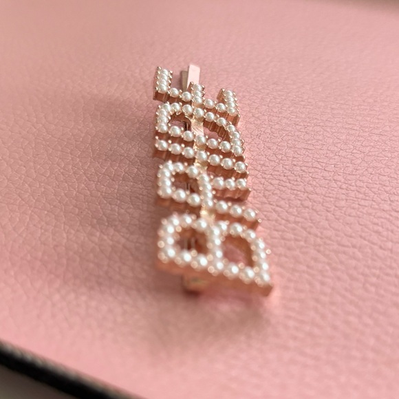 Bride Faux Pearl Hair Clip Pin Rose Gold - Picture 4 of 6